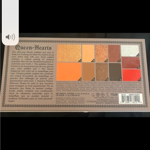 NEW Rude Cosmetics Queen of Hearts Makeup Palette - Picture 3 of 3